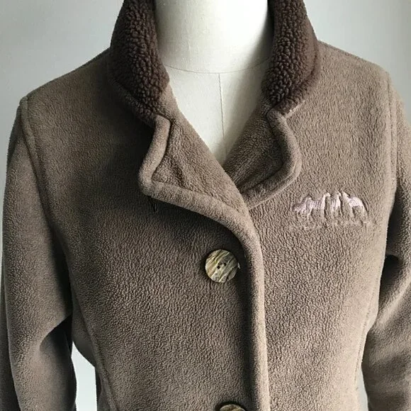 Outback Trading Company Mountain Ponies Fleece  Bone Button Down Jacket Size M - Picture 2 of 8